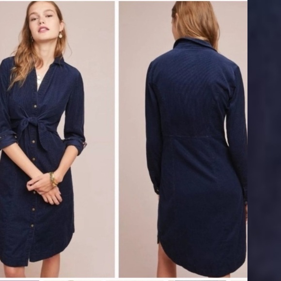 Anthropologie Dresses & Skirts - Anthropologie Navy Blue Shirt Dress